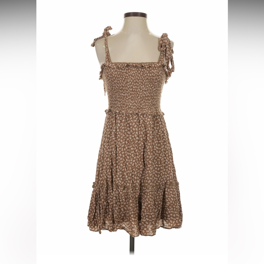 Altar'd State Brown Floral Midi Dress